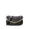 Cadena de oro Carmela bolso de axila de piel de vaca bolso de hombro tamaño pequeño para mujer negro