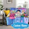Custom Name Fantasy Night Trio K-Pop Blanket bed sofa Blanket Flannel Blanket for Camping, Hiking, Picnic Essentials,gift for Fan family