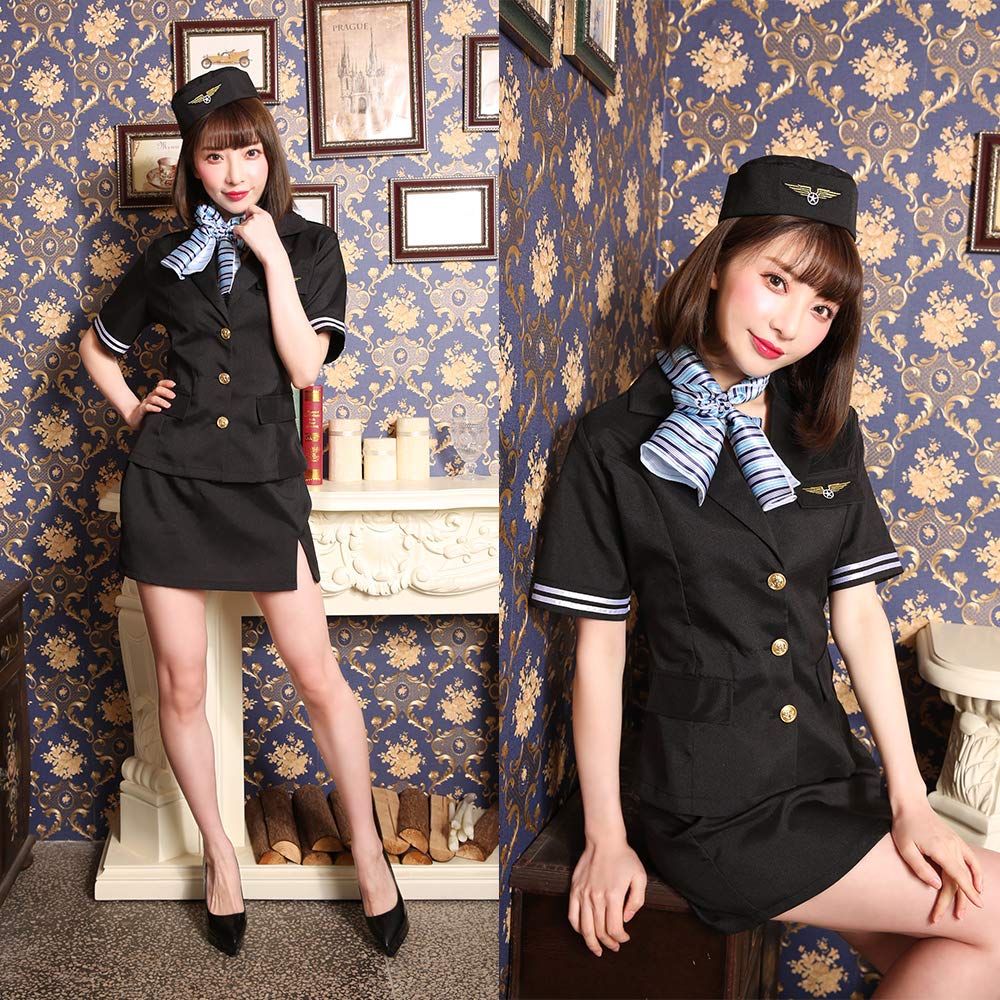 Brightlara Halloween Cosplay Uniform Costume, Cabin Attendant Costume, ptc17266w-M