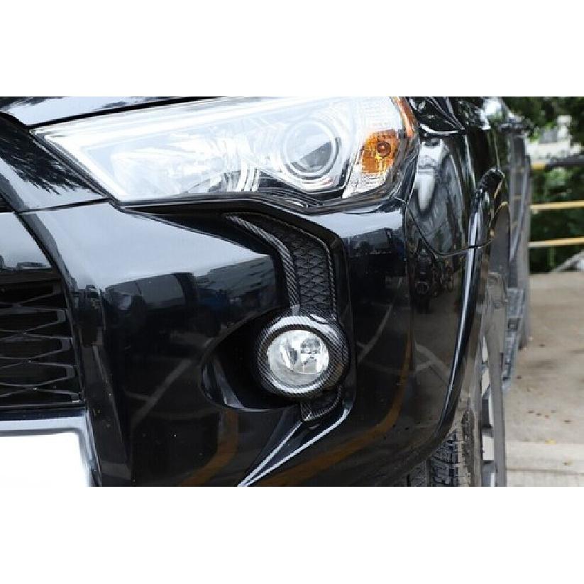 Carbon Fiber Front Fog Light Decor Frame Cover Trim For 4Runner 10+ SR5 TRD Pro