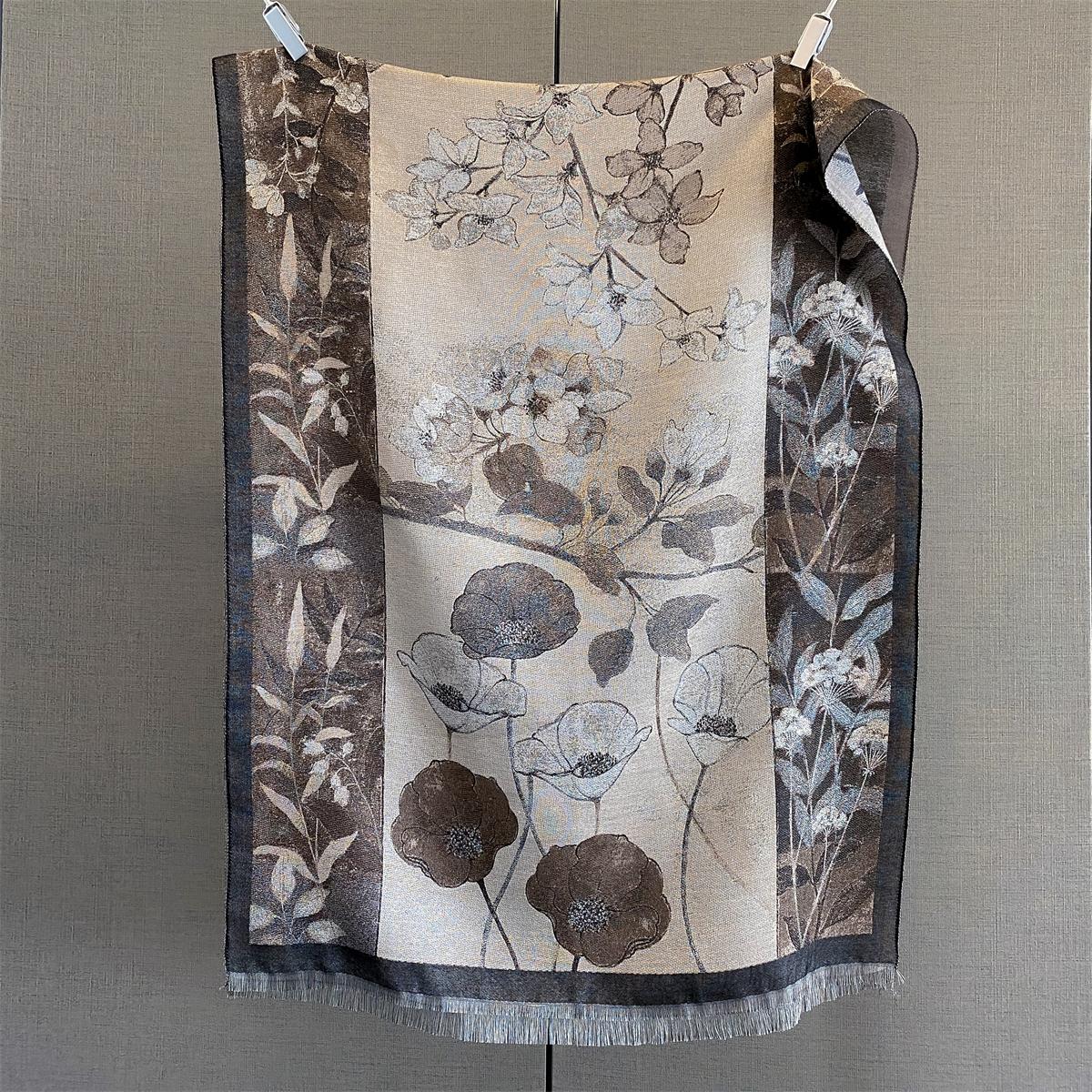 

Осень/Зима Роскошный Теплый Шарф Женский Шарф с Кисточками Имитация Кашемира Пашмина Накидки 70*185см Длина Защита от Холода Цветочный Плед 70-185cm