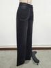 Women's Riveted Black Washed Denim Jeans - Casual Loose Straight Leg Pants for Spring/Summer