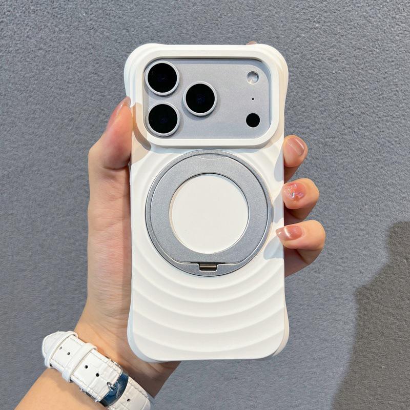 Bo Yang Liquid Silicone Magnetic Rotating Bracket Case for iPhone 17 Pro Max