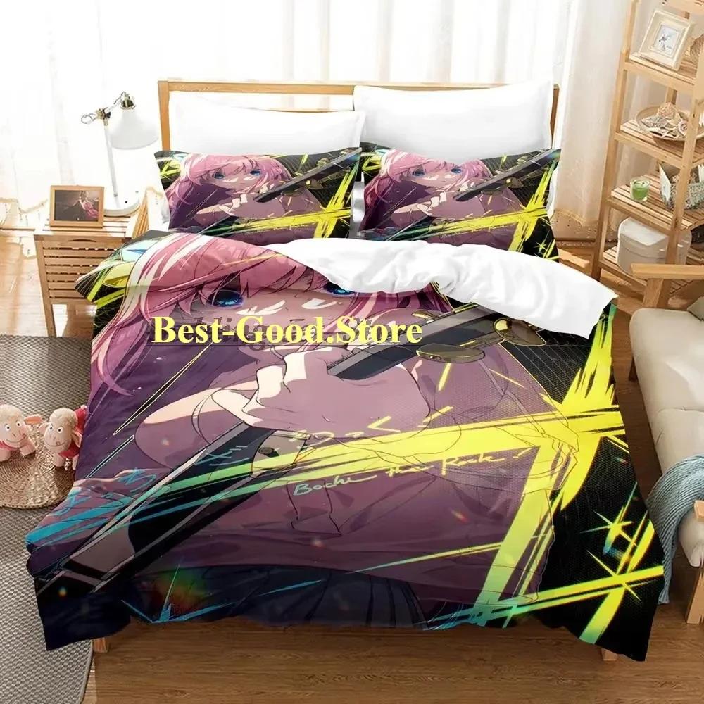 New BOCCHI THE ROCK Bedding Set Single Twin Printed Bed Set With Pillowcase Duvet Cover Soft Single Double Queen Super King Size