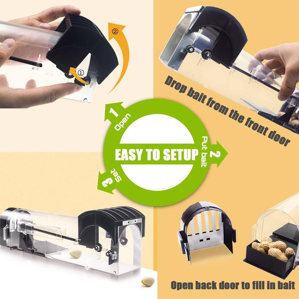 250*80*93Pedal-type Safe, Environmentally Friendly, Live Plastic Mousetrap (long Cage Model)