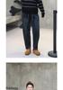 2025 Herbst/Winter Übergröße Fleecegefütterte Schlankmachende Retro Denim Haremshose für Birnenförmige Figuren