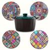 4pcs Heat Resistant Place Mats Non-slip Kitchen Placemat Round Placemat  for Kitchen Dining Room