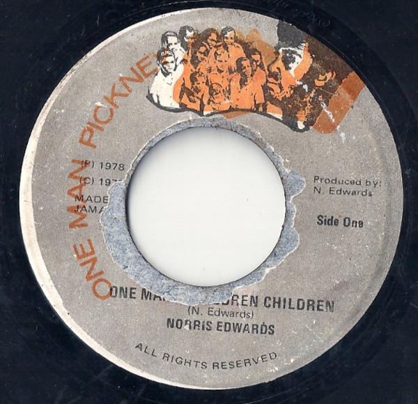 

7-дюймовая пластинка NORRIS EDWARDS One Mans Children Children NONE One Man Pickney 1978 Ямайка Регги Ска Даб Б/у