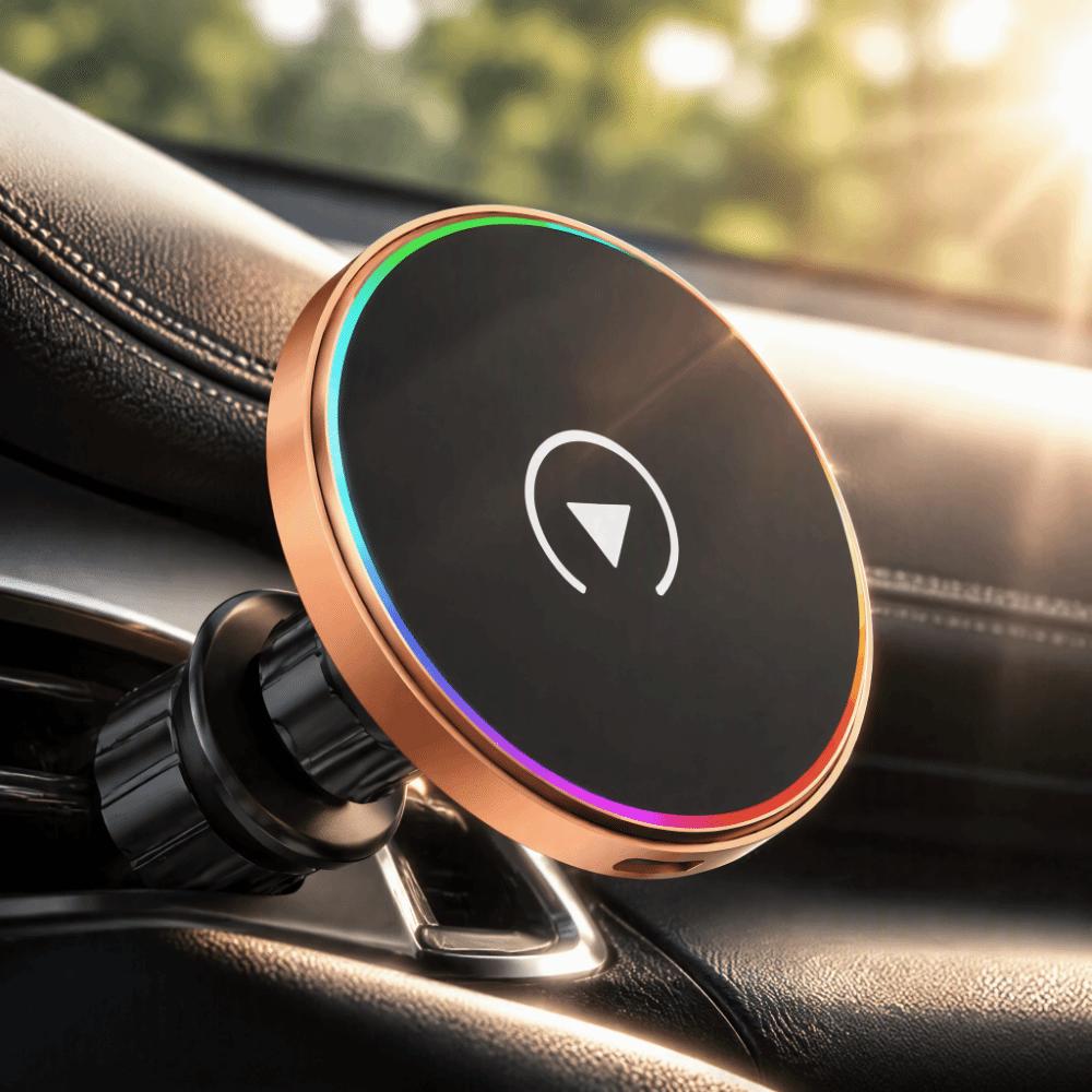 2-in-1 CarPlay Adapter Box Wireless Car Screen Casting Bracket Holder Magnetic Phone Mount For Car