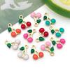 Stainless Steel Cherry Drip Oil Charm Pendant for DIY Jewelry