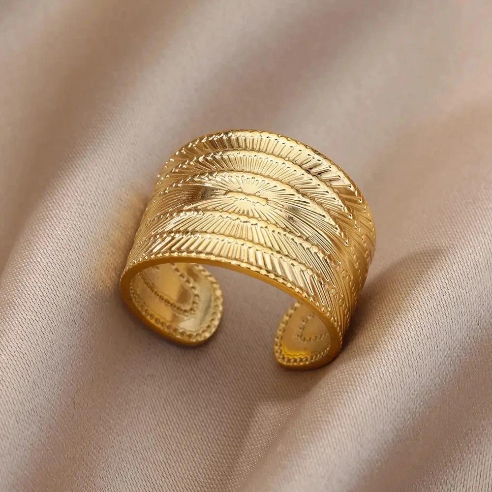 316L Stainless Steel Rings for Women Gold Color Never Fade Luxury Classic Rings Wedding Couple Rings Jewelry Free Shipping