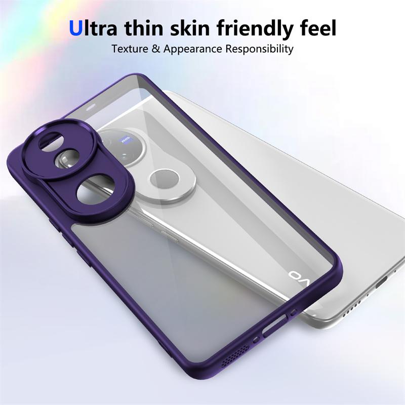 Vivo V50 5G V2427 Case Plating Bumper Shockproof Clear Back Cover Hard Matte Phone Case for Vivo V50 VivoV50 5G 2025 V2427