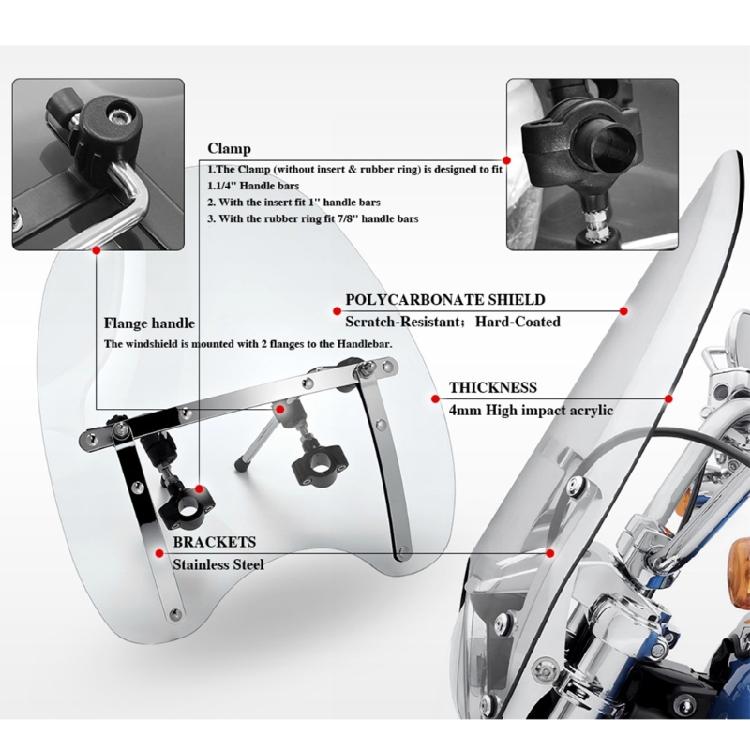 Unique Motorcycle Wind Protectors Windscreen Spoiler Retro Inspired High Durability for Outdoor Enthusiasts Bike Lovers