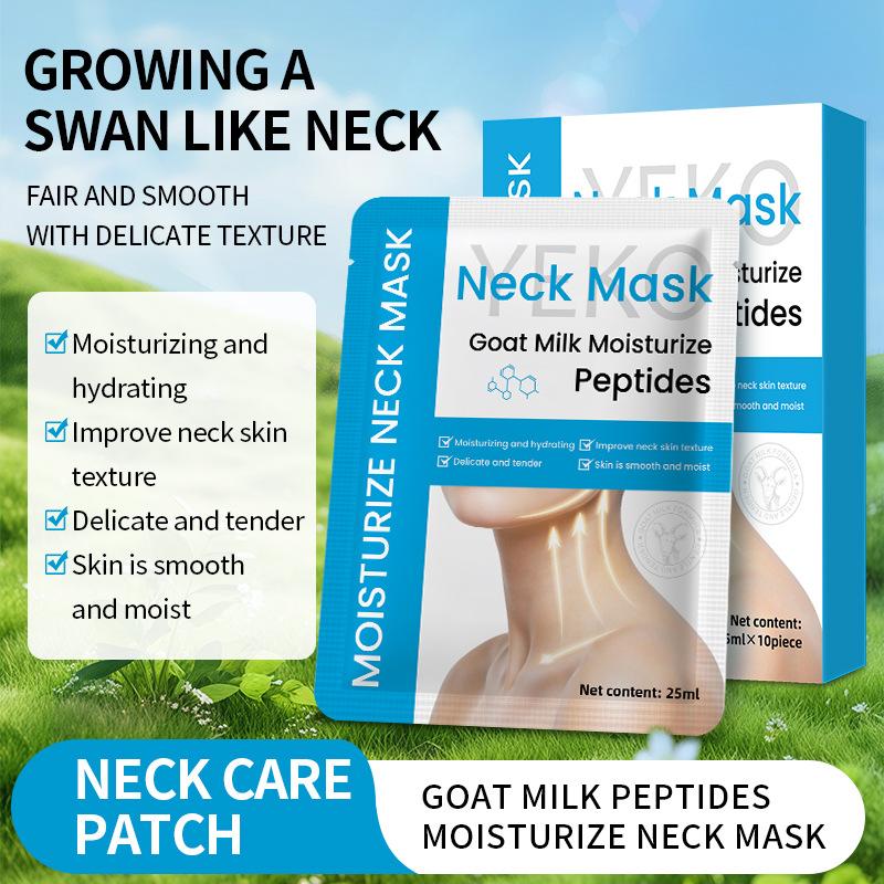 YEKO Goat Milk Neck Mask for Women, Reduce Neck Lines, Moisturizing Hydrating Neck Patches Box Set