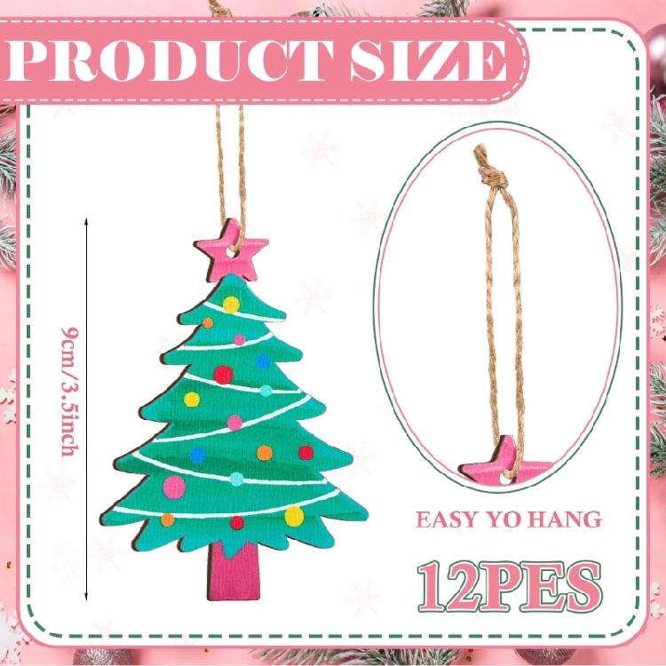 Natural Wood Christmas Hanging Decorations Vintage Inspires Carved Designs Pendant For Indoor Fireplaces Tree