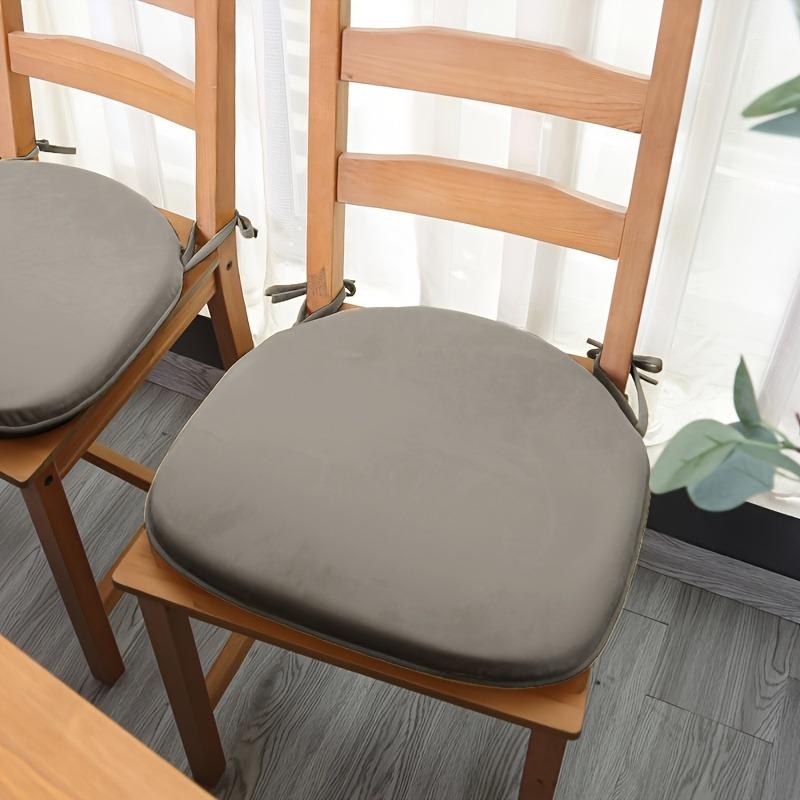 Non-Slip Dining Chair Seat Pad with Fixed Rope Multi-Color Velvet Chair Cushion Soft Sponge Filling for Home Kitchen Dining Room