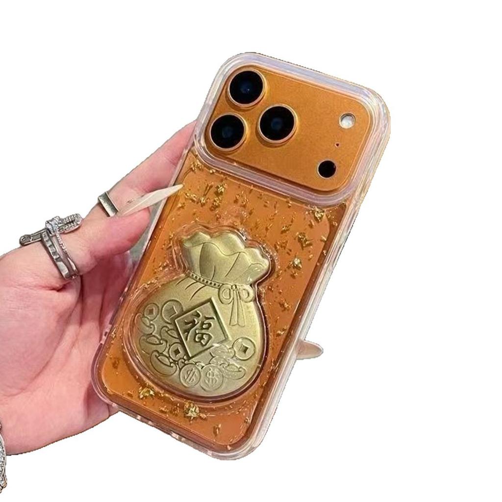 3D Drip Glue Phone Case Lucky Bag for Apple 17PROMAX Internet Celebrity Trendy Brand Minimalist Style New Year Drip Glue Case