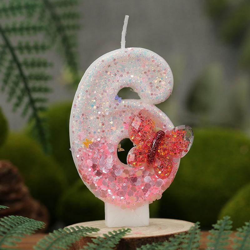 0-9 number candles creative candles pink bow suitable for birthday party birthday cake number candles wishing candles cake decoration candles