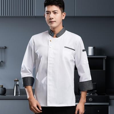 Chef Uniform Short Sleeve Unisex Stand Collar Soft Stain-resistant Loose Cook Kitchen Bakery Fast