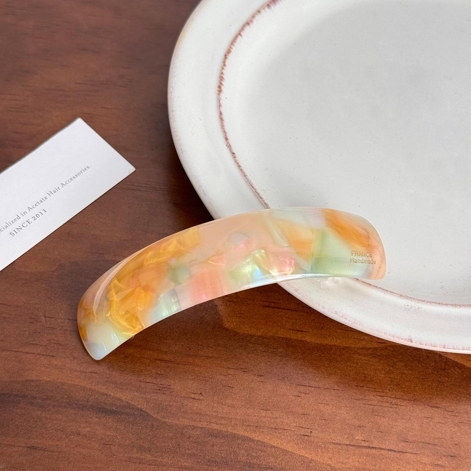 

Ретро Новая Красочная Ацетатная Заколка для Волос Однословные Пружинные Зажимы для Женщин Темпераментные Заколки Леди Мода Универсальные Аксессуары для Волос