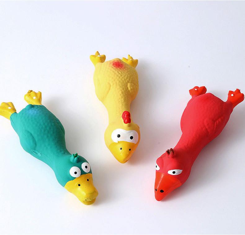 Popular Wholesale Latex Squeaky Chicken Toy For Pets Fill With Soft Cotton Expressive And Vibrant Colors