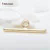 14K Gold Plated Brass OT Toggle End Clasps, Closure Fastener Buckle Connectors for DIY Necklace Bracelet Jewelry Making Supplies