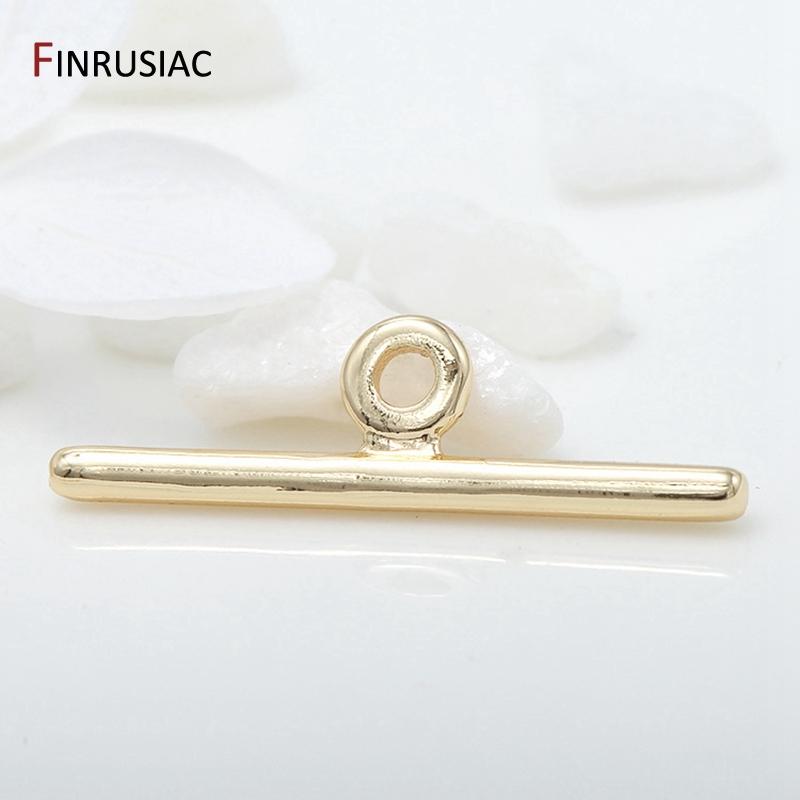 14K Gold Plated Brass OT Toggle End Clasps, Closure Fastener Buckle Connectors for DIY Necklace Bracelet Jewelry Making Supplies