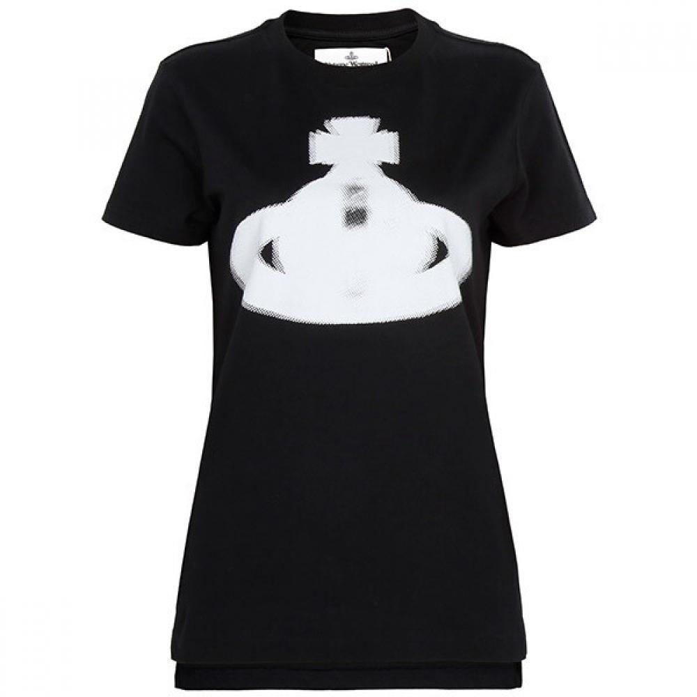 

VivieNNe Westwood 25ss Черная футболка HalfTone Orb Peru 3g01003h J001m N S