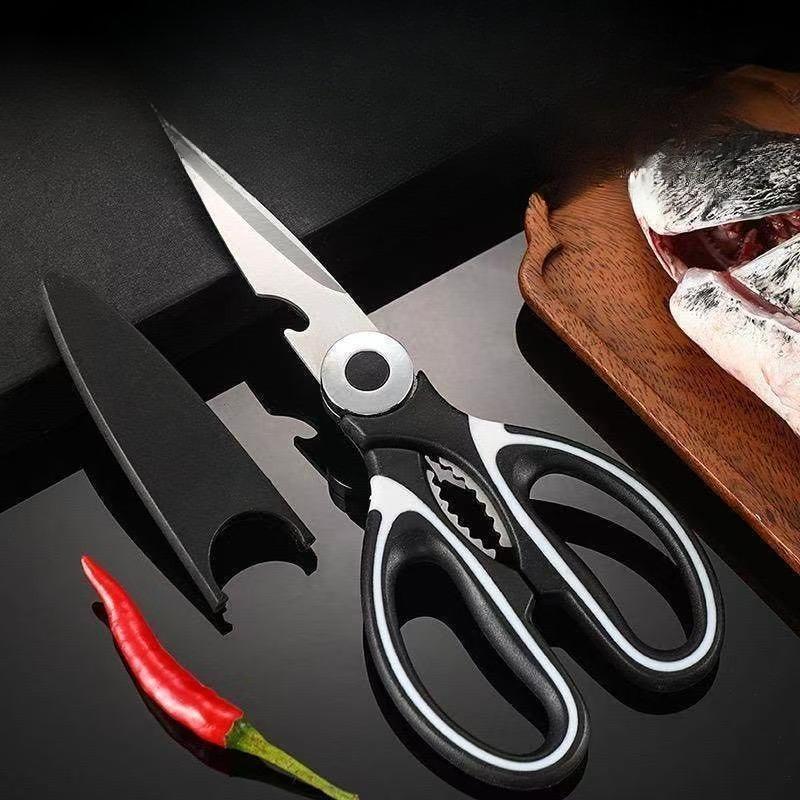 Kitchen Scissors - Multi-functional Stainless Steel Household Scissors - Special Scissors for Killing Chickens and Fish - Large Scissors