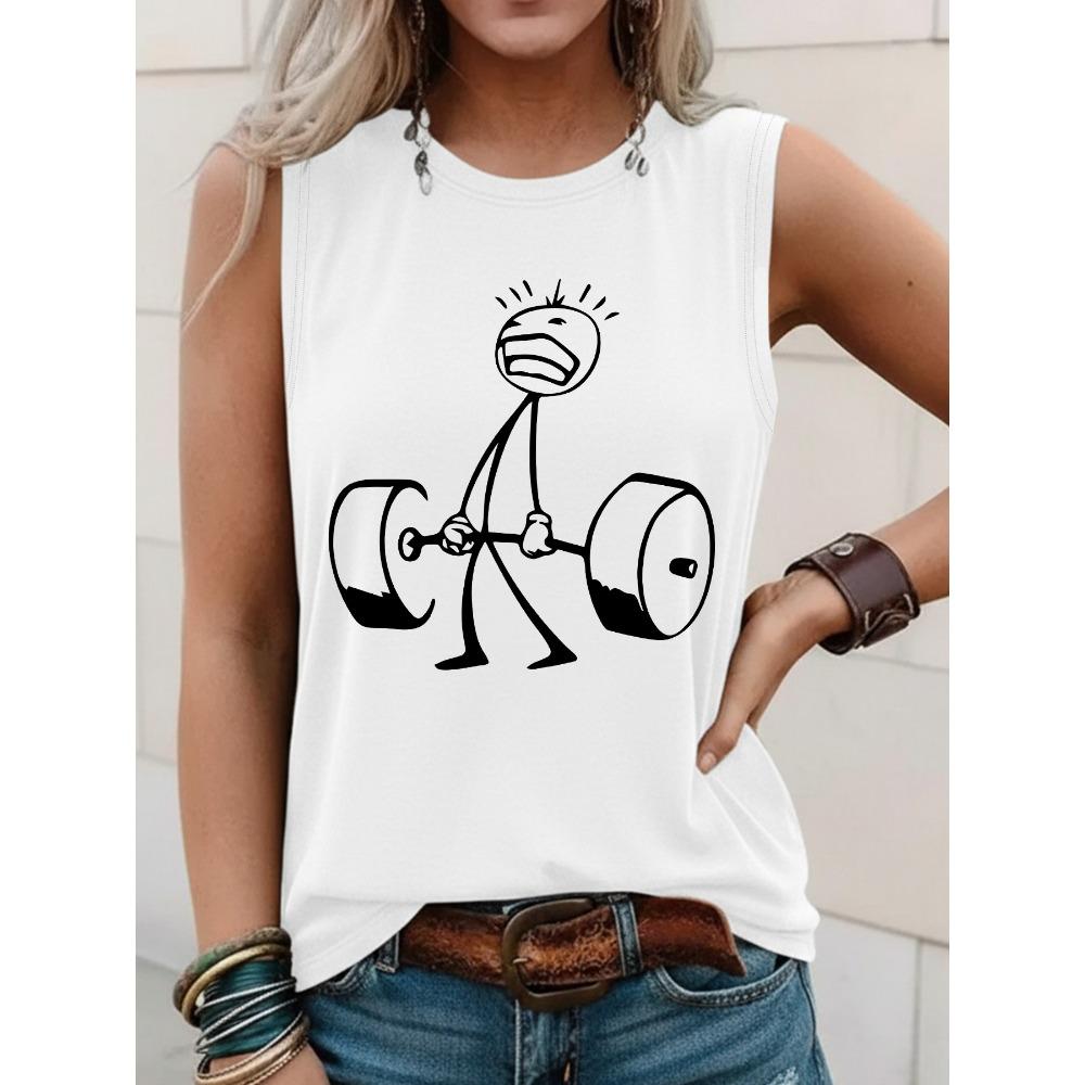 Ladies' fashionable printed design casual sleeveless vest
