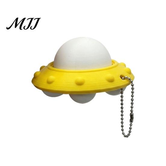 Pocket-sized Stress Toy Decompression Compact Size Flying Saucer Clicker Charm Key Quiet Fidget Chain with Tactile Feedback Relief
