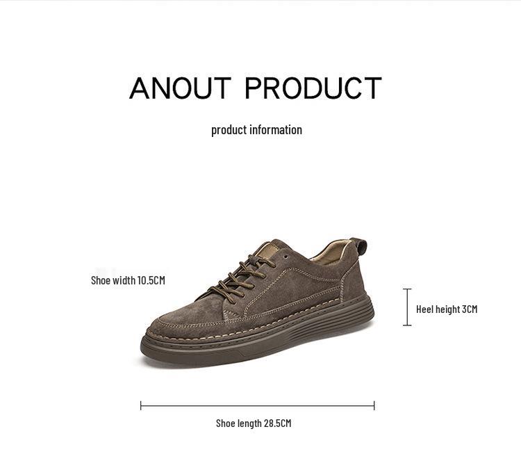 Plus Size Men's Skate Shoes, Size 47, Pigskin Top Layer, British Style, Thick Sole, Youth Casual Fashion Sneakers