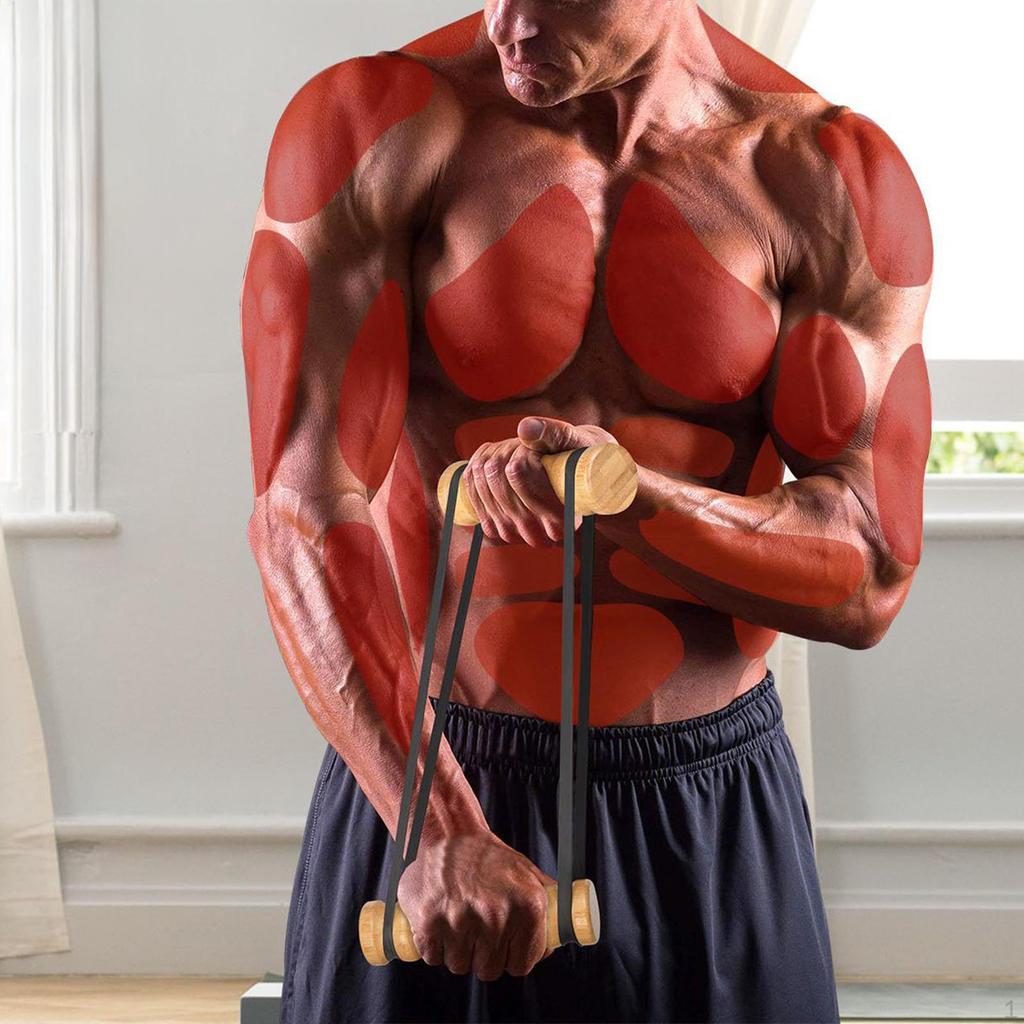 2 Pieces Resistance Stick Exercise Equipment Wood Chest Workout Training