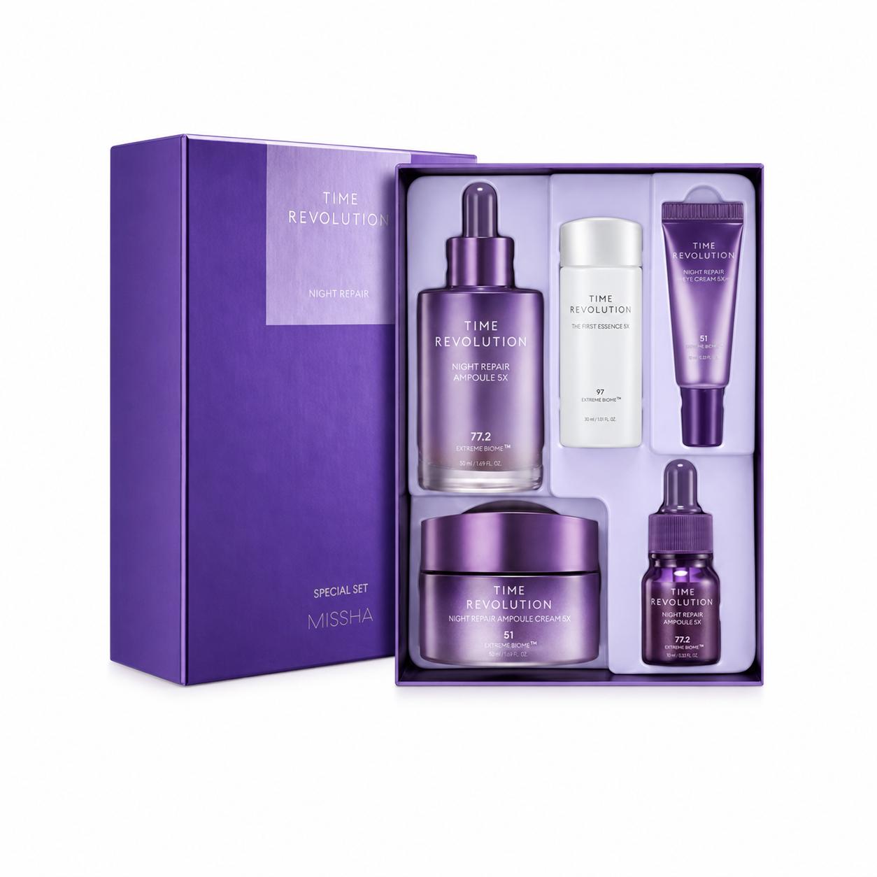 MISSHA Time Revolution Night Repair 5X 2-Piece Special Set Extreme Biome Ampoule & Cream Set