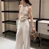 American Style Round Neck Cable Knit Top Knitted Vest Designed Summer Slim Fit Slimming Sleeveless
