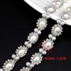 10Yards Rhinestone Chain Crystal Diamond Rhinestone Interval Pearl Chain Clothing Accessories DIY Wedding Party Decoration Gift