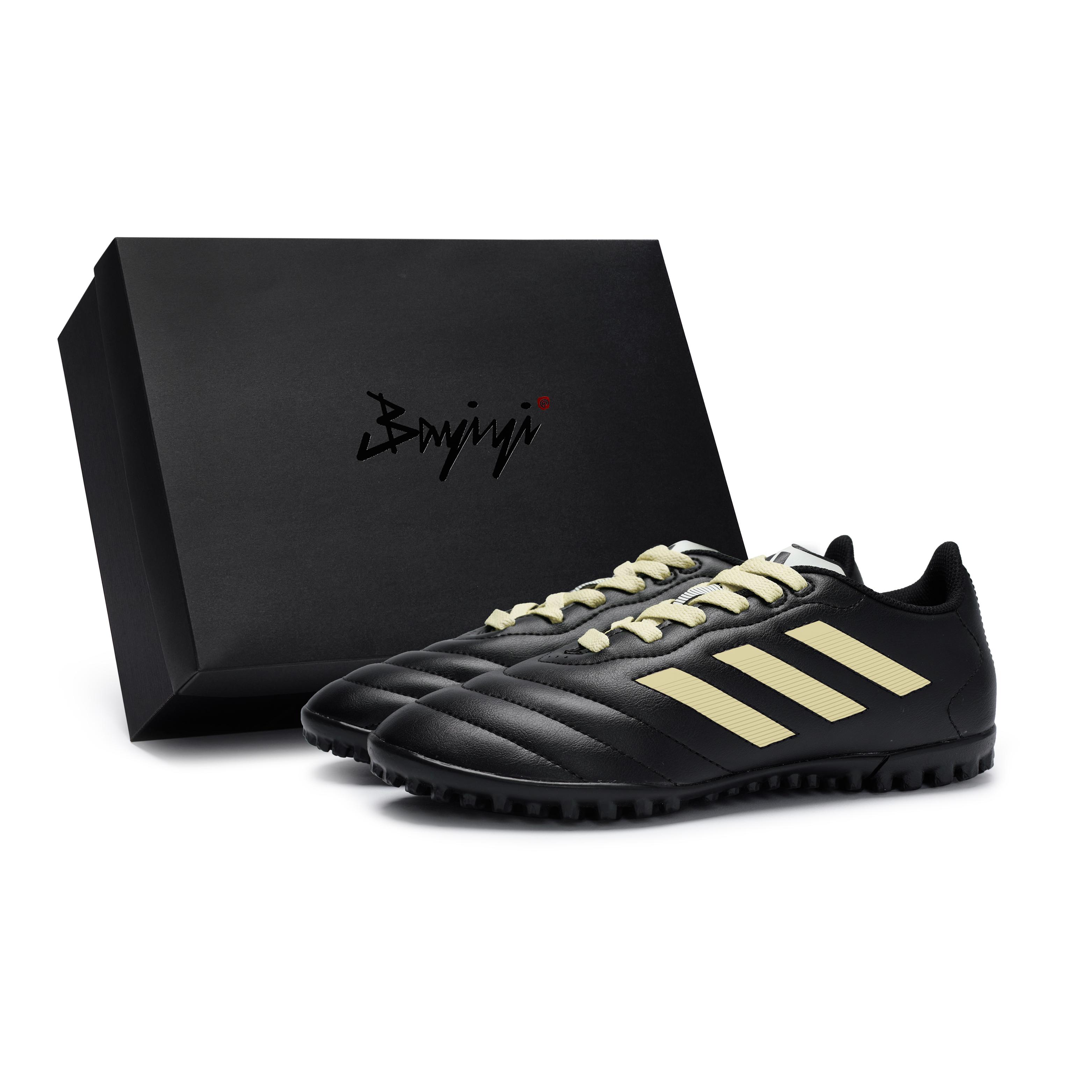 Adidas GOLETTO VII TF Turf Slip Resistant Abrasion Resistant Soccer Shoes Unisex Black Rice Yellow GY5775(Team80-S-BOX) 40⅔