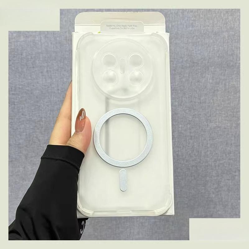 

Чехол для Mate 70Air Магнитная беспроводная зарядка Противоударные чехлы для Huawei Mate 70 Air 70Pro + Подушка безопасности Прозрачная мягкая силиконовая накладка Huawei Mate70ProPlus белый