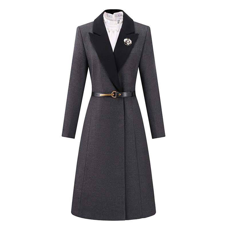 Damski profesjonalny płaszcz zimowy z mieszanki wełny