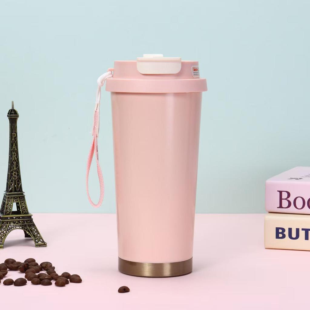 Sealable and Leak-Proof Lily of the Valley Stainless Steel Insulated Cup with Lid and Straw