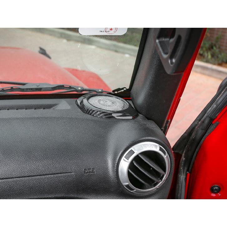 Car A-Pillar Loud Speaker Decoration Cover Ring Trim Frame Stickers for Jeep Wrangler JK 2015 2016 2017 Interior Accessories