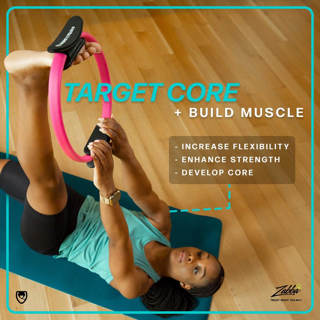 URBNFit Pilates kruh Magic Circle s duálními úchyty a pěnovou podložkou pro cvičení vnitřních stehen a pánevního dna Jógový kruh s bonusovým cvičebním průvodcem - 12"