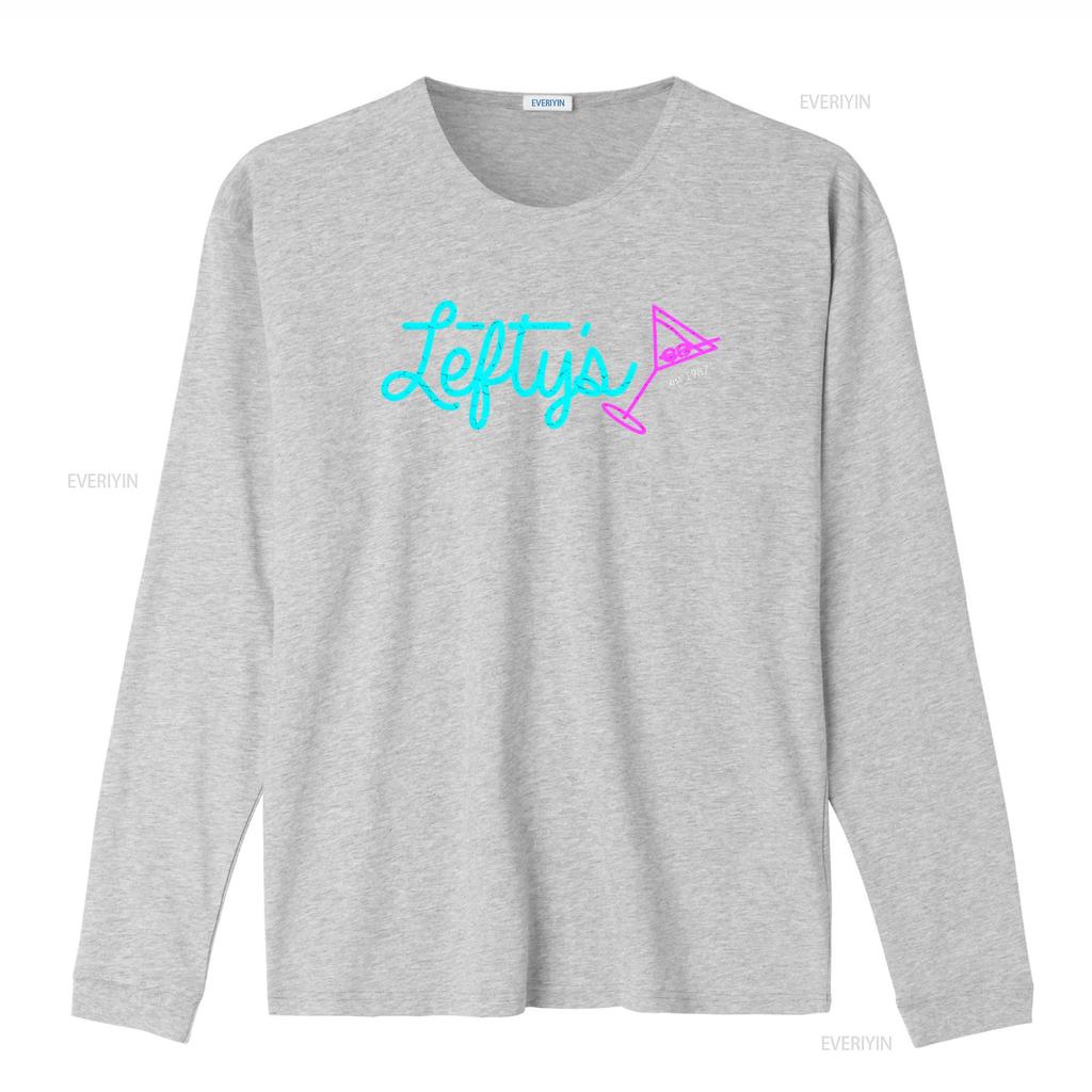 Leftys Bar T Shirt Logo Leisure Symbol Suit Sign Game Larry Games Gaming 1987 Est vintage Washed Soft streetwear Slightly