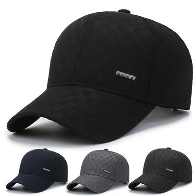 Men's Baseball Cap New Plaid Peaked Cap Outdoor Play Visor Fashionable Peaked Cap