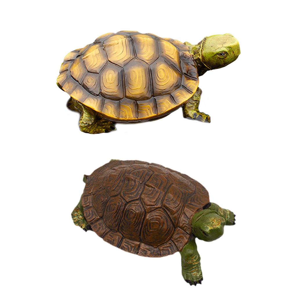 Garden Turtle Statue Joke Toy Lifelike Animal Sculpture Fake Tortoise Ornament for Outdoor Courtyard Pool Water Pond Decoration