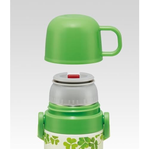 Skater Children's Water Bottle, 2-Way, 470ml (Direct Drinking) or 430ml (Cup Drinking), Pikmin Design, Stainless Steel, Insulated, Lightweight, Sports