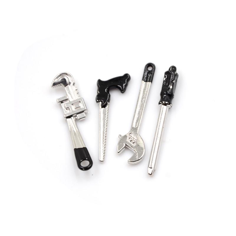 8 Adet 1:12 Ölçekli Minyatür Metal El Alet Seti Bebek Evi Aksesuarları