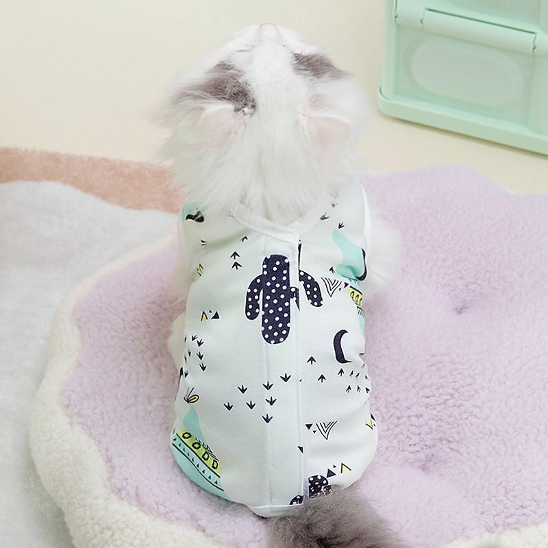 Four Seasons Anti-Lick Spay/Neuter Suit for Cats - Post-Surgery, Weaning & Kitten Protection, Thin Style, Pet Cat/Dog Four-Legged Clothing