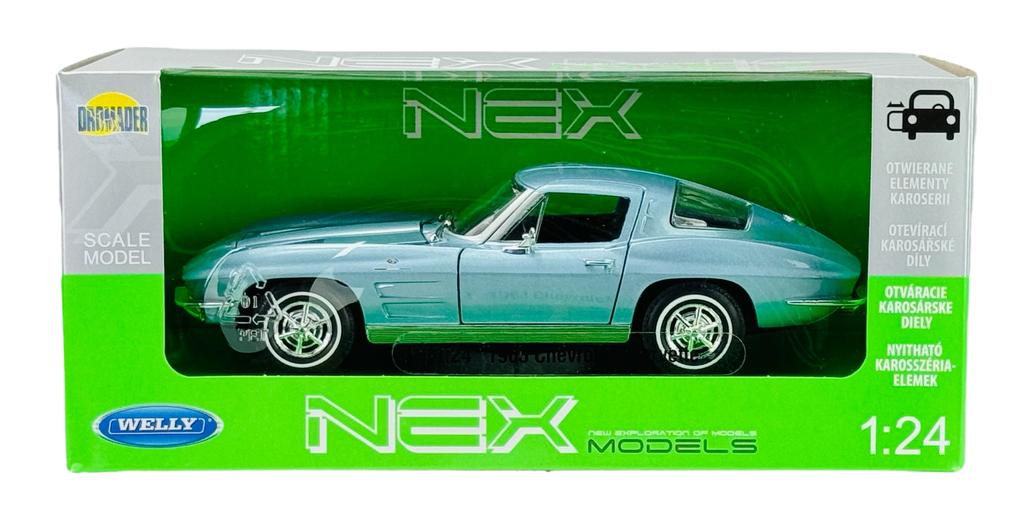 WELLY 1963 CHEVROLET CORVETTE AZUL 1:24 24073