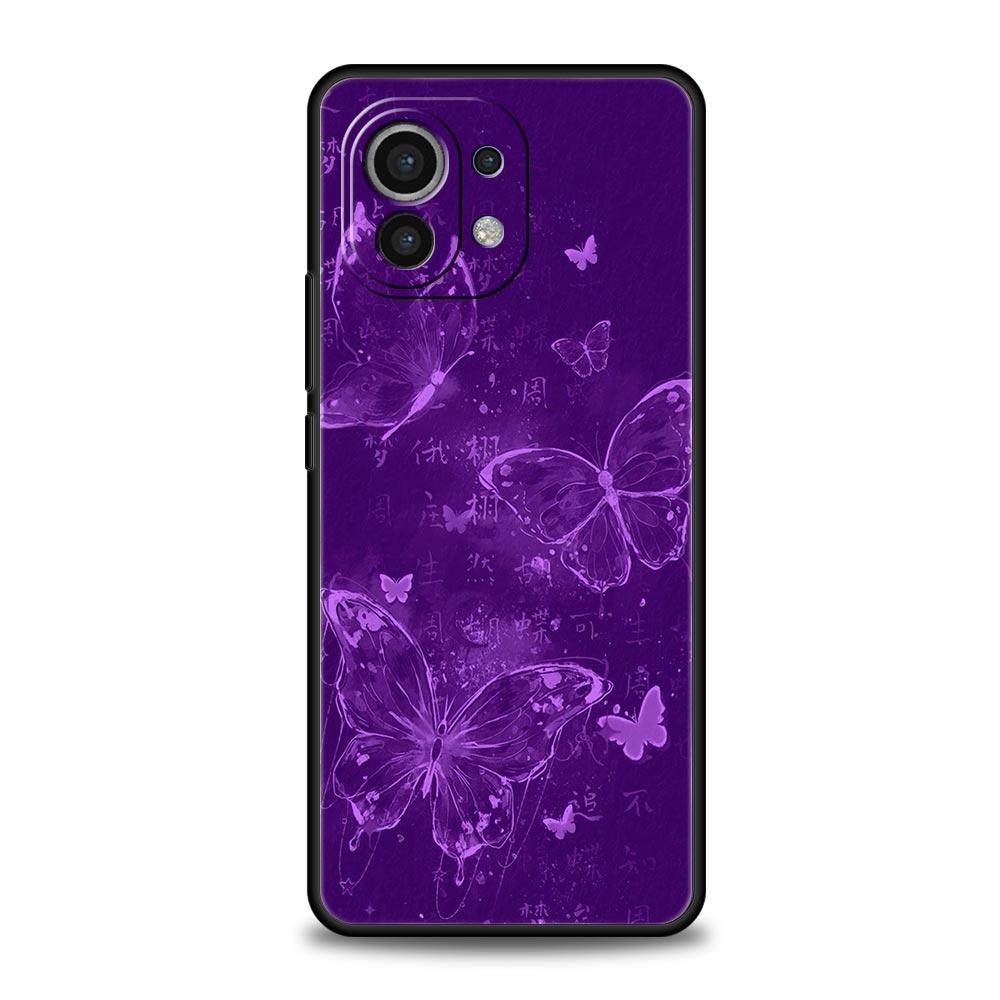 Art Purple Butterfly Phone Case Cover for Xiaomi Mi 17 Pro Max 15 14 13 12 11 Ultra 15T 14T 13T 12T 11T Pro Lite Soft TPU Shell
